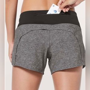 Lululemon Run Times Short II *4" Heather Lux Multi Black / Black